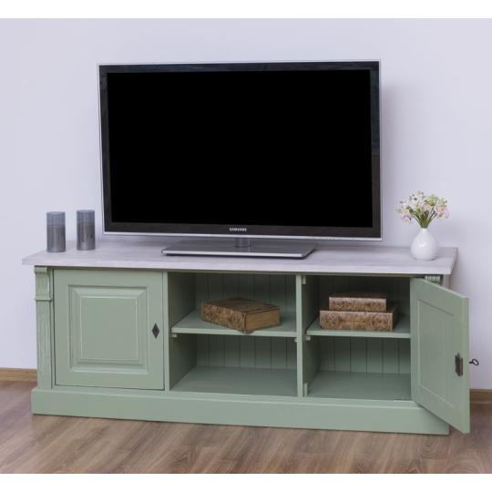 zelena klasicky tv skrina nabytok konzola vintage masiv mediteran country provence provensalske media nabytok jedinecne rozmery .jpg